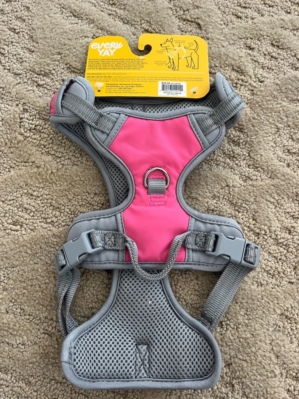 NWT Every Yay Embrace the Pace Pink Dog Harness Size Medium